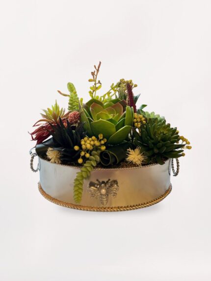 Gümüş Vazoda Sukulent